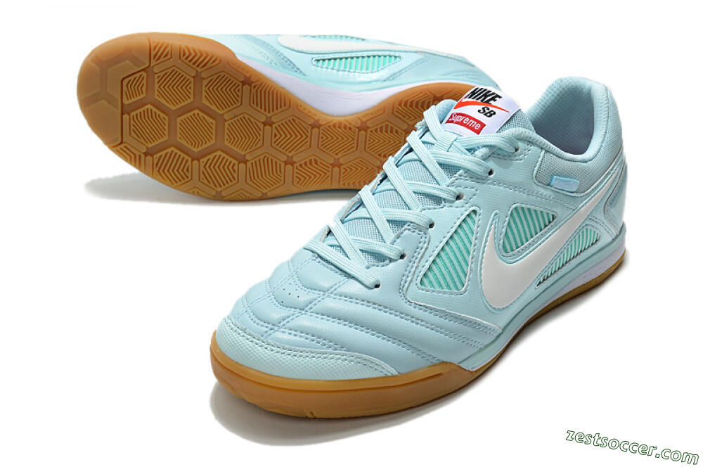 Supreme x Nike SB Gato IC Low-Tops Soccer Shoes - Jade/White/Brown 3