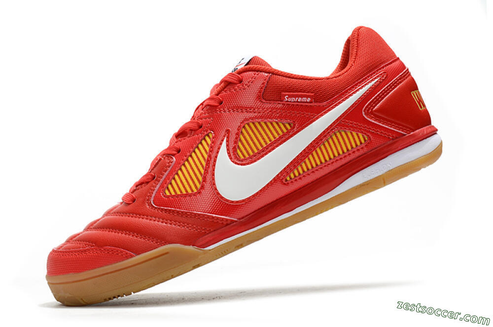 Supreme x Nike SB Gato IC Low-Tops Soccer Shoes - Red/White/Yellow 5