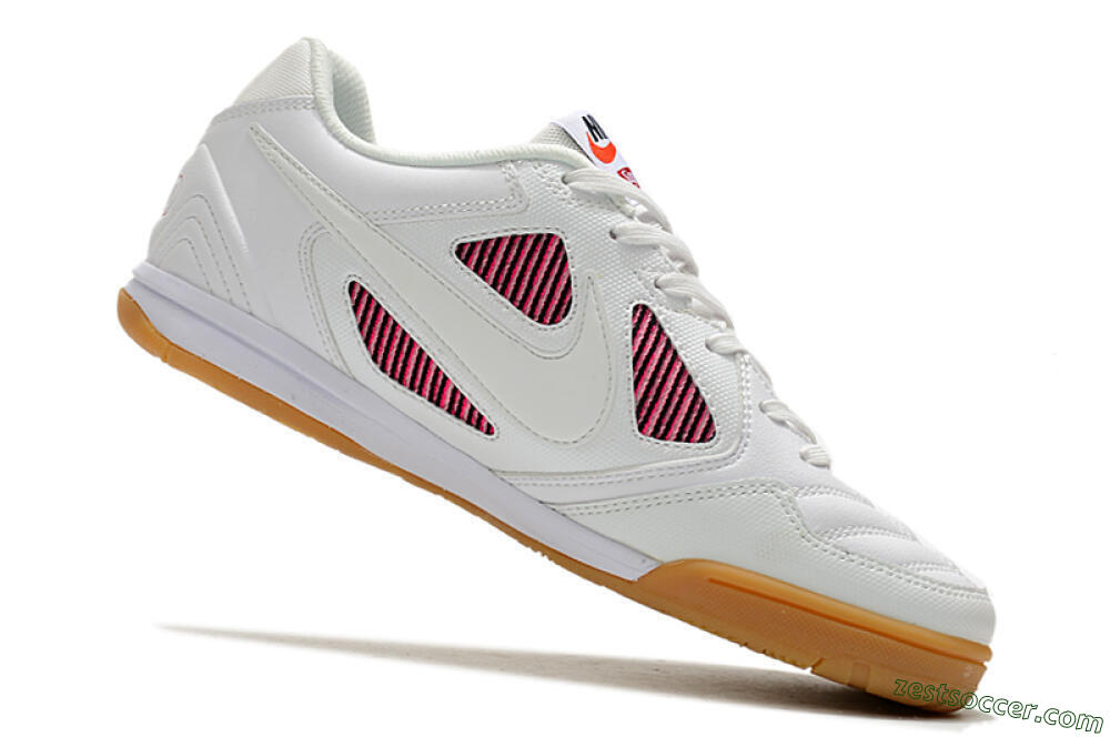 Supreme x Nike SB Gato IC Low-Tops Soccer Shoes - White/Red/Brown 4
