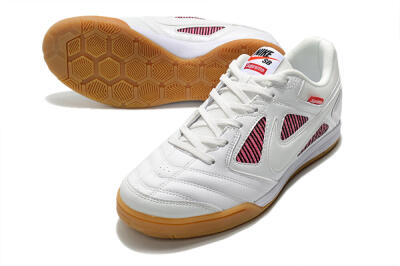 Supreme x Nike SB Gato IC Low-Tops Soccer Shoes - White/Red/Brown
