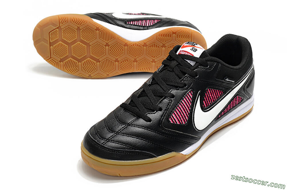 Supreme x Nike SB Gato IC Low-Tops Soccer Shoes - Black/White/Red 3