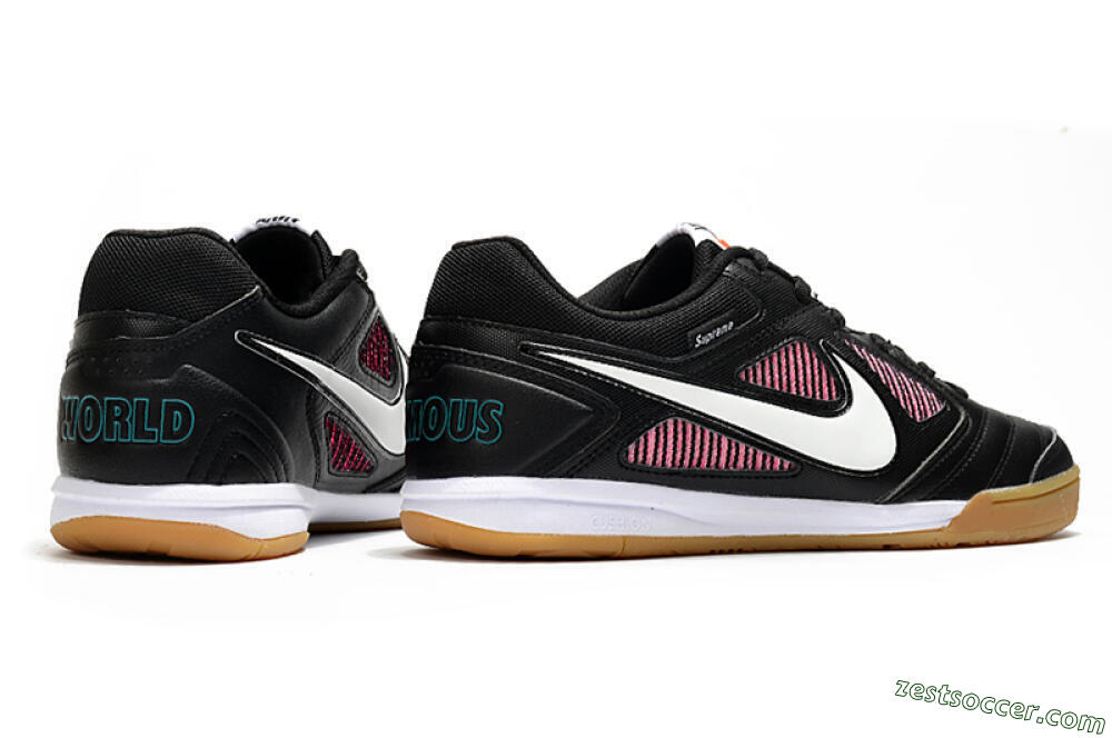 Supreme x Nike SB Gato IC Low-Tops Soccer Shoes - Black/White/Red 6