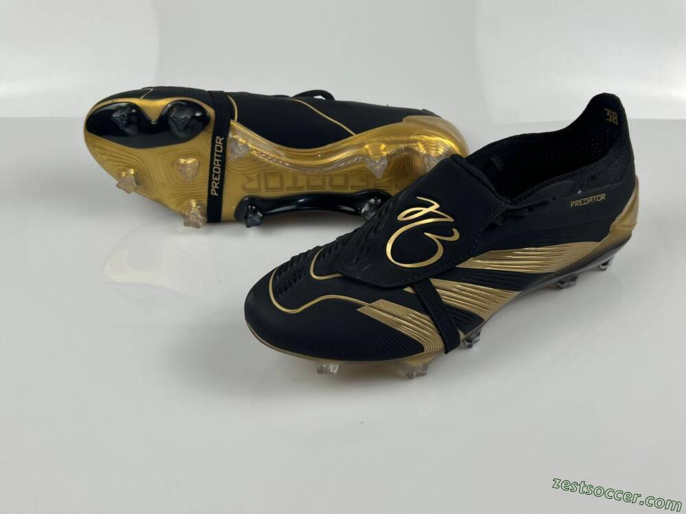 Adidas Predator Elite Tongue FG Low-Tops Soccer Cleats - Black/Gold
