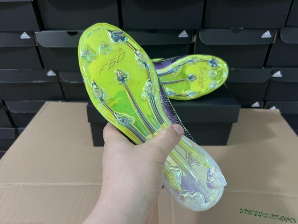 Adidas F50 Adizero FG Low-Tops Soccer Cleats - Purple/Yellow/White