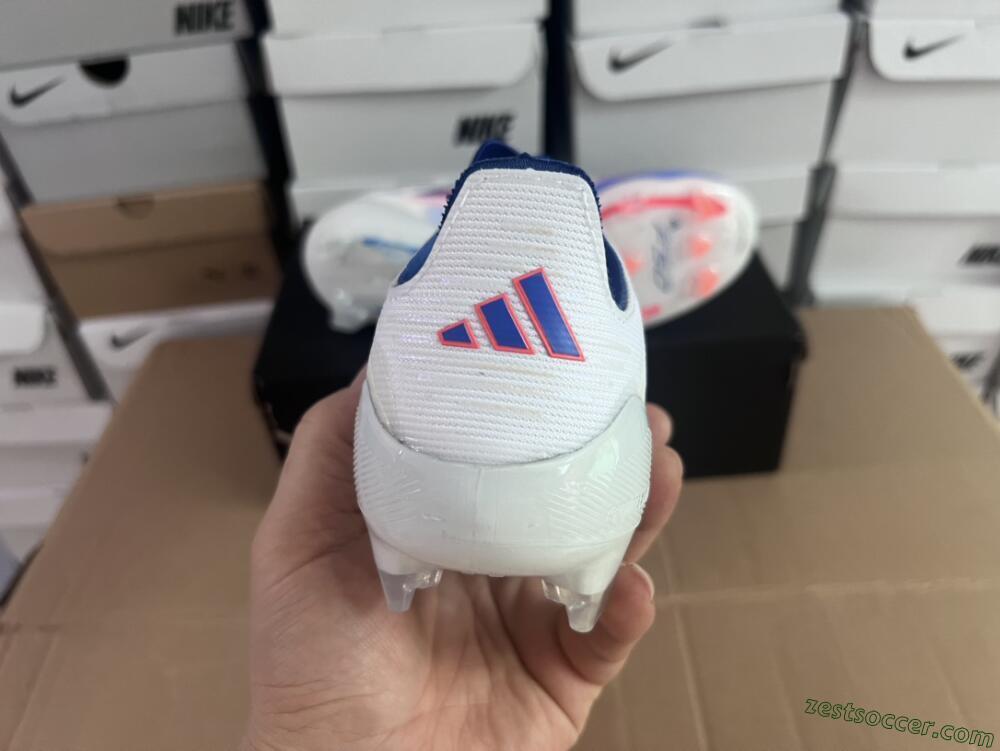 Adidas F50 Adizero FG Low-Tops Soccer Cleats - White/Blue/Pink
