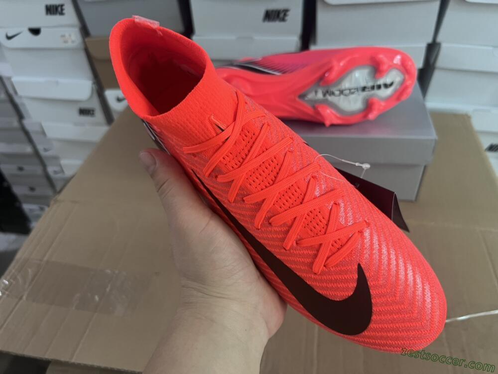 Nike Air Zoom Mercurial Superfly 10 Elite FG High-Tops Soccer Cleats - Red/Black/White