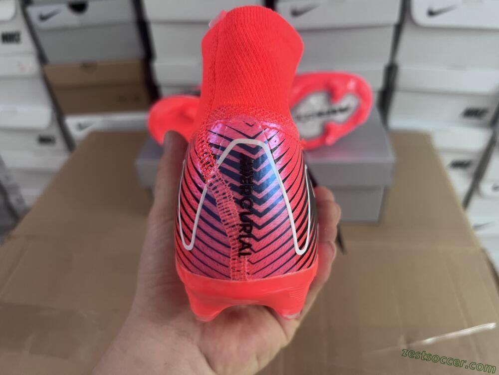 Nike Air Zoom Mercurial Superfly 10 Elite FG High-Tops Soccer Cleats - Red/Black/White