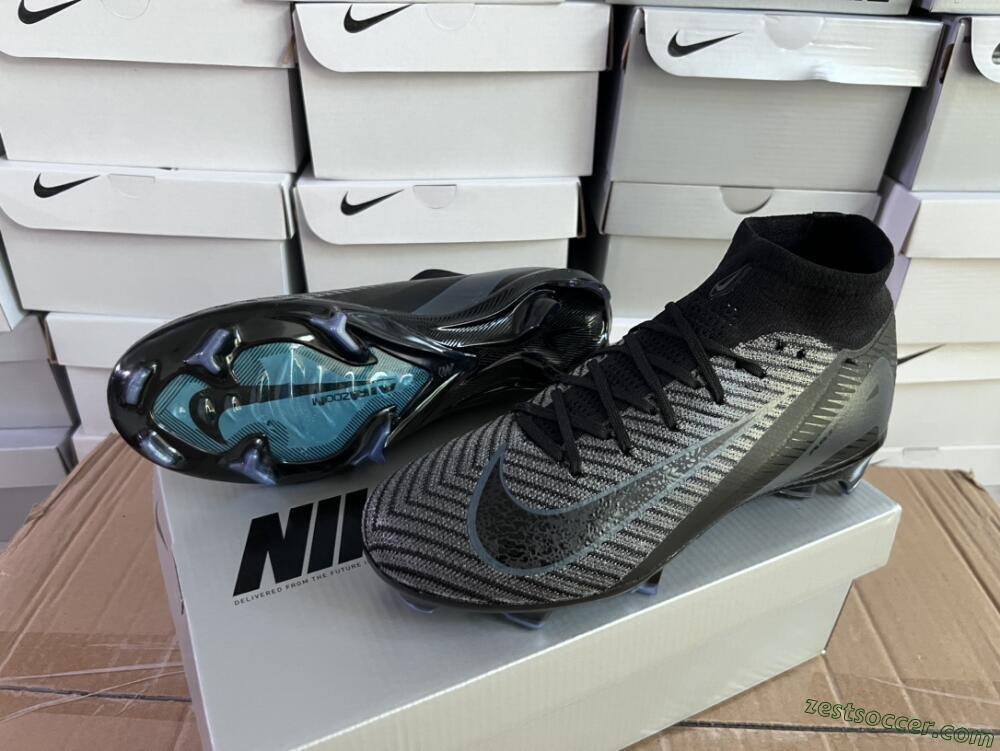 Nike Air Zoom Mercurial Superfly 10 Elite FG High-Tops Soccer Cleats - Black/Jade/Blue
