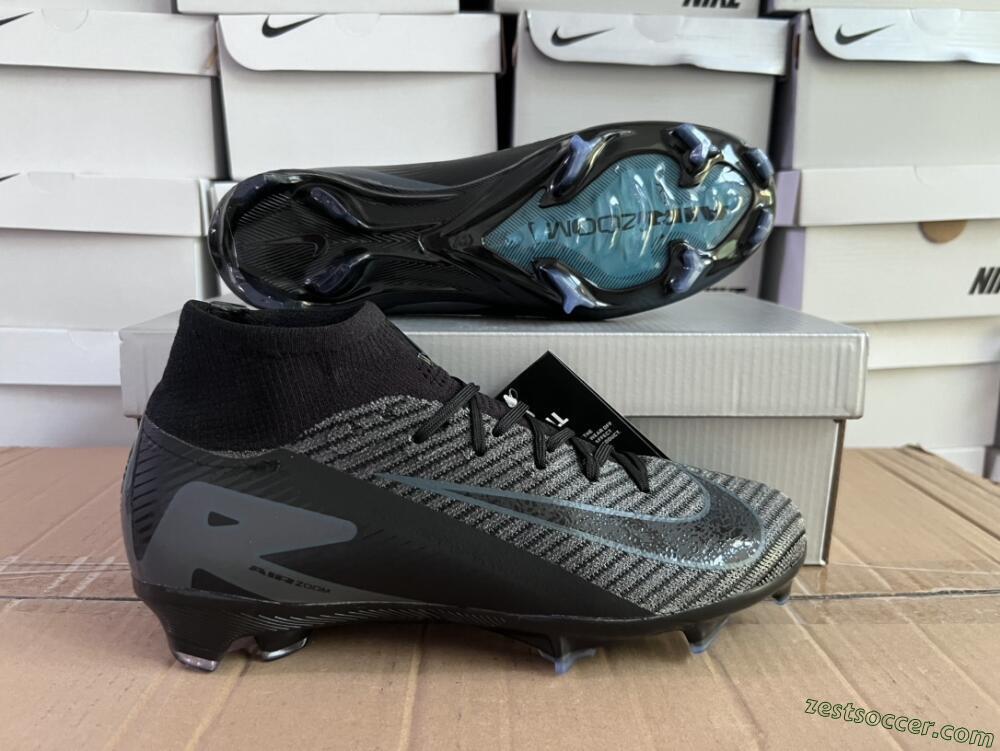 Nike Air Zoom Mercurial Superfly 10 Elite FG High-Tops Soccer Cleats - Black/Jade/Blue