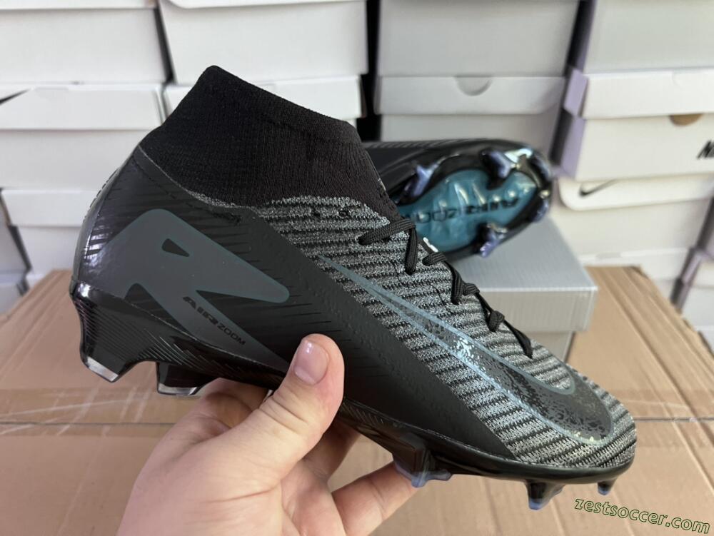 Nike Air Zoom Mercurial Superfly 10 Elite FG High-Tops Soccer Cleats - Black/Jade/Blue