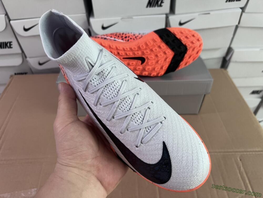 Nike Air Zoom Mercurial Superfly 10 Elite TF High-Tops Soccer Shoes - Grey/Orange/Black