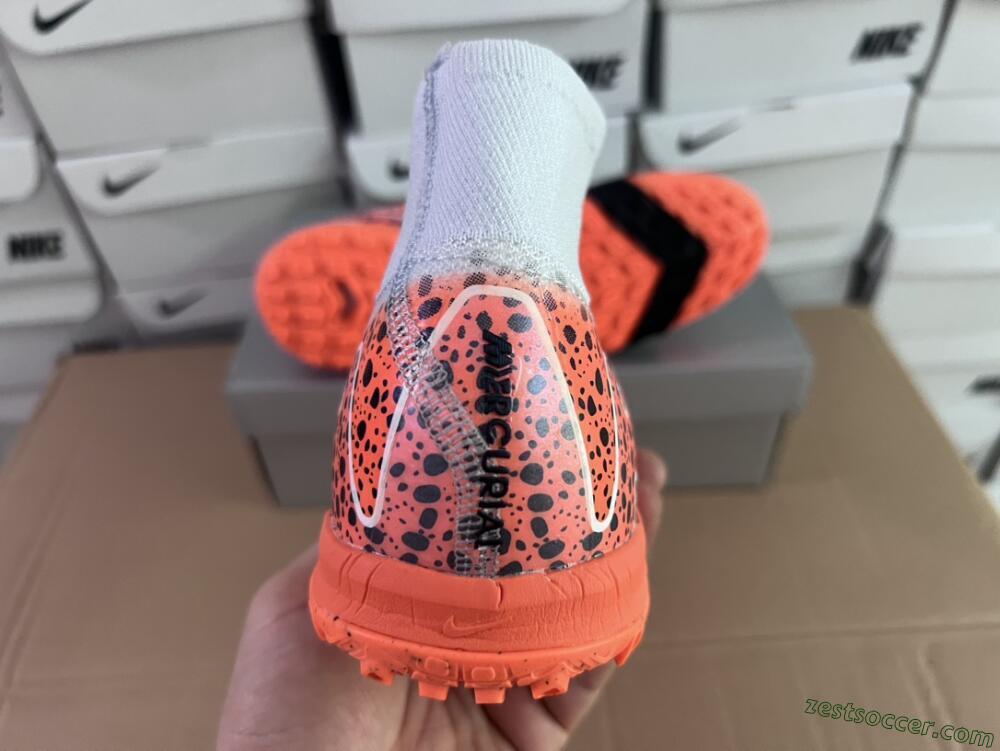 Nike Air Zoom Mercurial Superfly 10 Elite TF High-Tops Soccer Shoes - Grey/Orange/Black