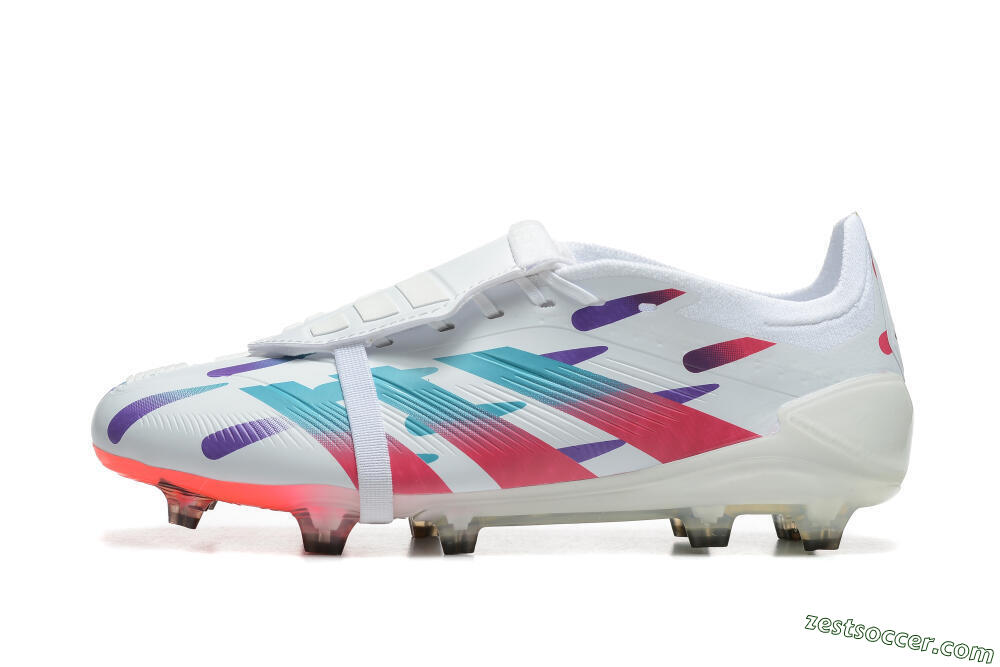 Adidas Predator Elite Foldover Tongue FG Low-Tops Soccer Cleats - White/Blue/Purple/Red 2