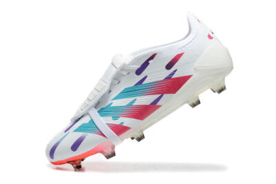 Adidas Predator Elite Foldover Tongue FG Low-Tops Soccer Cleats - White/Blue/Purple/Red