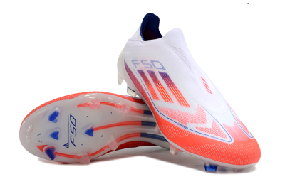 Adidas F50 Elite Laceless FG Low-Tops Soccer Cleats - White/Red/Blue
