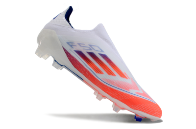 Adidas F50 Elite Laceless FG Low-Tops Soccer Cleats - White/Red/Blue