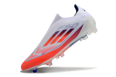 Adidas F50 Elite Laceless FG Low-Tops Soccer Cleats - White/Red/Blue