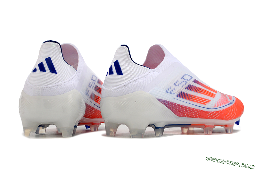 Adidas F50 Elite Laceless FG Low-Tops Soccer Cleats - White/Red/Blue 5