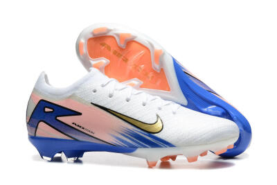 Nike Air Zoom Mercurial Vapor 16 Elite FG Low-Tops Soccer Cleats - White/Gold/Pink/Blue