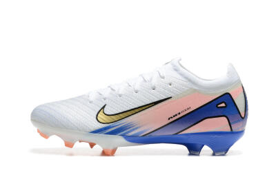 Nike Air Zoom Mercurial Vapor 16 Elite FG Low-Tops Soccer Cleats - White/Gold/Pink/Blue