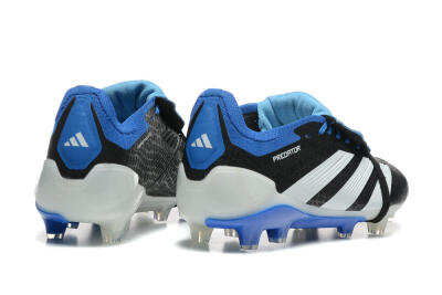 Adidas Predator Elite Foldover Tongue FG Low-Tops Soccer Cleats - Black/White/Blue