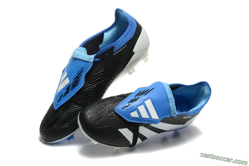 Adidas Predator Elite Foldover Tongue FG Low-Tops Soccer Cleats - Black/White/Blue 3