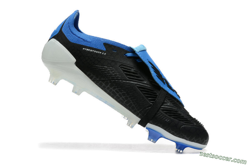 Adidas Predator Elite Foldover Tongue FG Low-Tops Soccer Cleats - Black/White/Blue 4