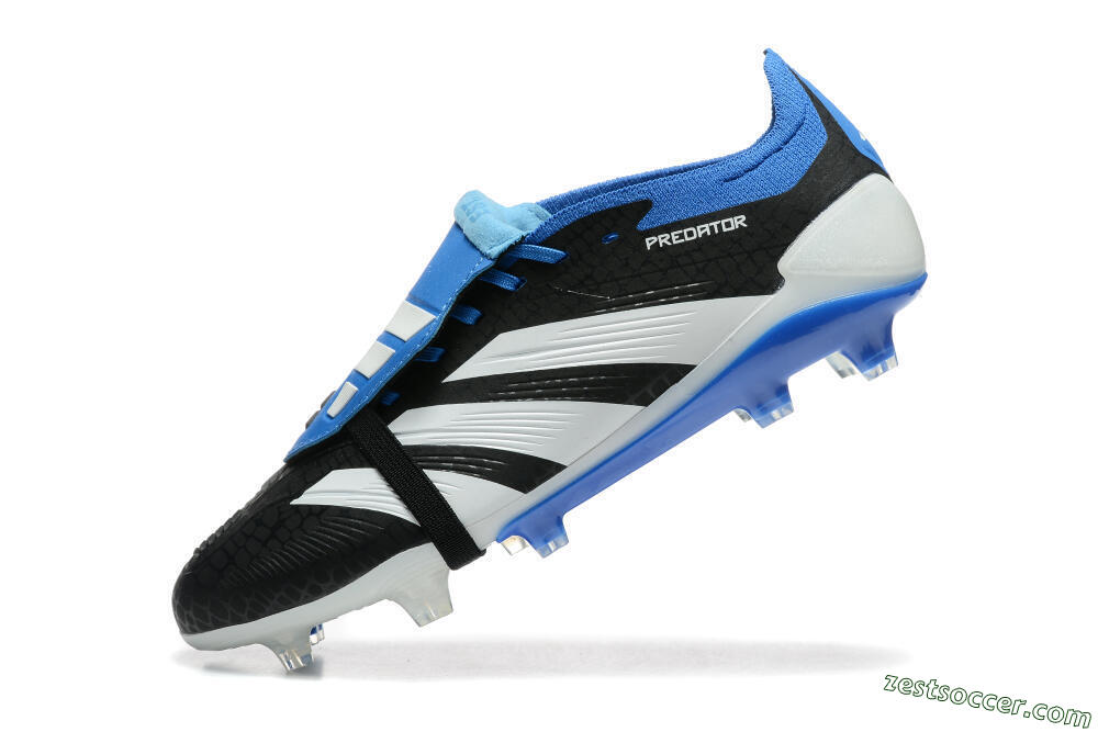 Adidas Predator Elite Foldover Tongue FG Low-Tops Soccer Cleats - Black/White/Blue 5