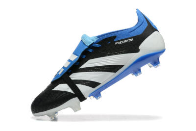 Adidas Predator Elite Foldover Tongue FG Low-Tops Soccer Cleats - Black/White/Blue