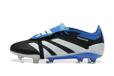 Adidas Predator Elite Foldover Tongue FG Low-Tops Soccer Cleats - Black/White/Blue