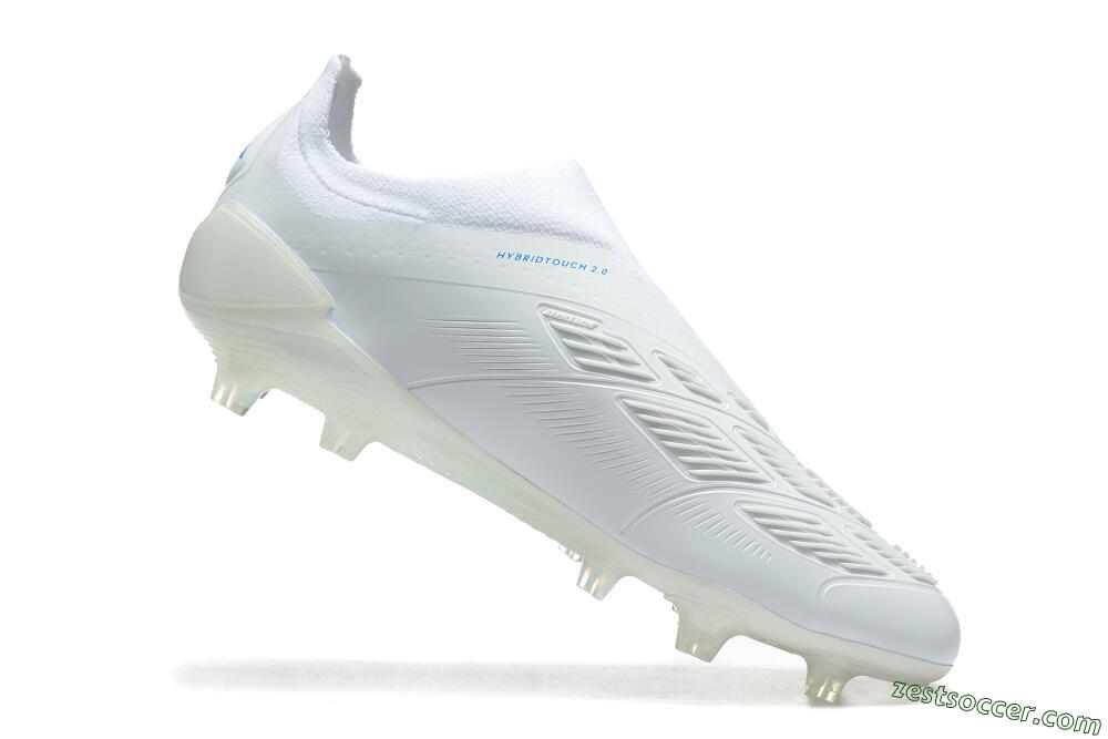 Adidas Predator Elite Laceless FG Low-Tops Soccer Cleats - White/Blue 4