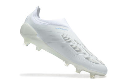 Adidas Predator Elite Laceless FG Low-Tops Soccer Cleats - White/Blue