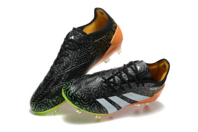 Adidas Predator 24 Elite FG Low-Tops Soccer Cleats - Black/White/Yellow/Orange