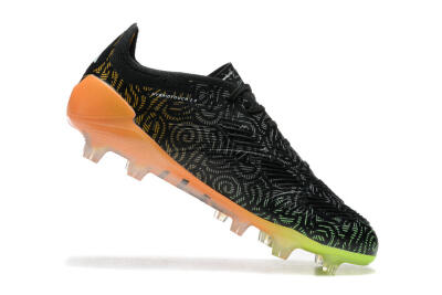 Adidas Predator 24 Elite FG Low-Tops Soccer Cleats - Black/White/Yellow/Orange