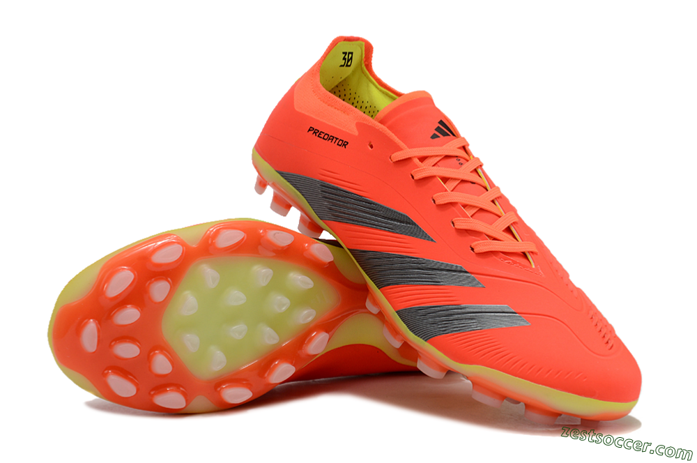 Adidas Predator 24 Elite AG Low-Tops Soccer Cleats - Red/Silver/Yellow 3