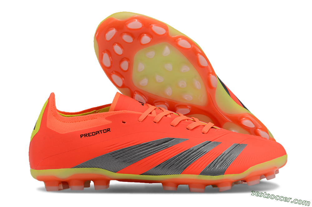 Adidas Predator 24 Elite AG Low-Tops Soccer Cleats - Red/Silver/Yellow 0