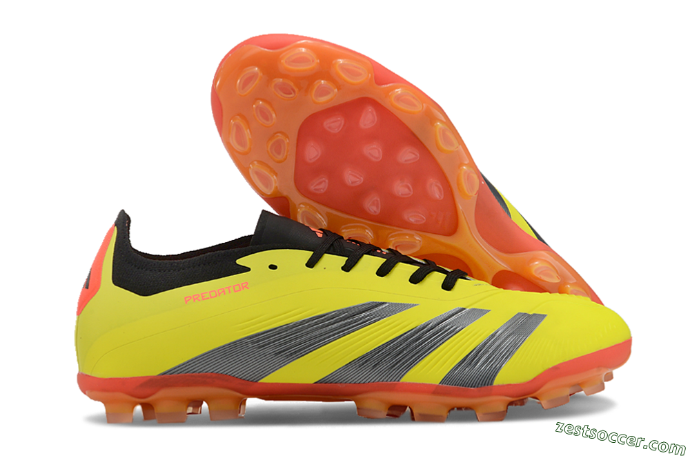 Adidas Predator 24 Elite AG Low-Tops Soccer Cleats - Yellow/Silver/Red 0