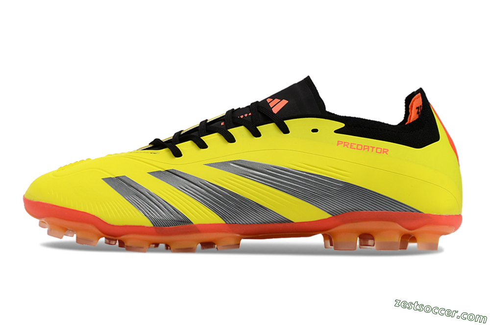 Adidas Predator 24 Elite AG Low-Tops Soccer Cleats - Yellow/Silver/Red 2