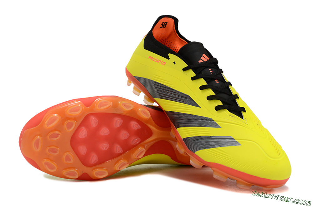 Adidas Predator 24 Elite AG Low-Tops Soccer Cleats - Yellow/Silver/Red 3