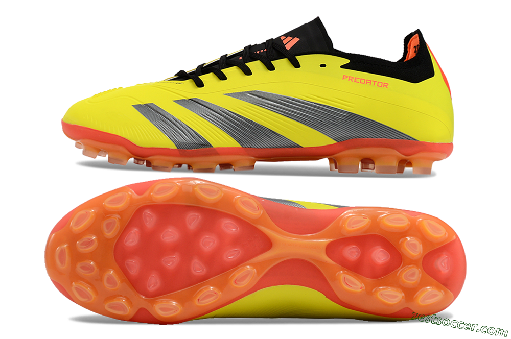 Adidas Predator 24 Elite AG Low-Tops Soccer Cleats - Yellow/Silver/Red 1