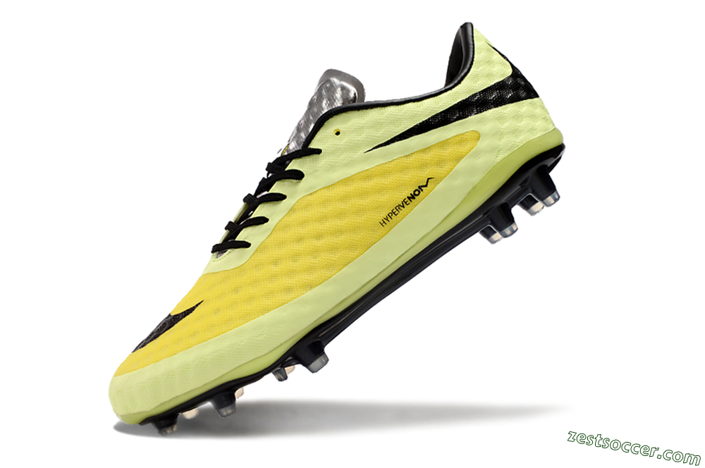 Nike Hypervenom Phantom FG Low-Tops Soccer Cleats - Yellow/Black/Silver 5