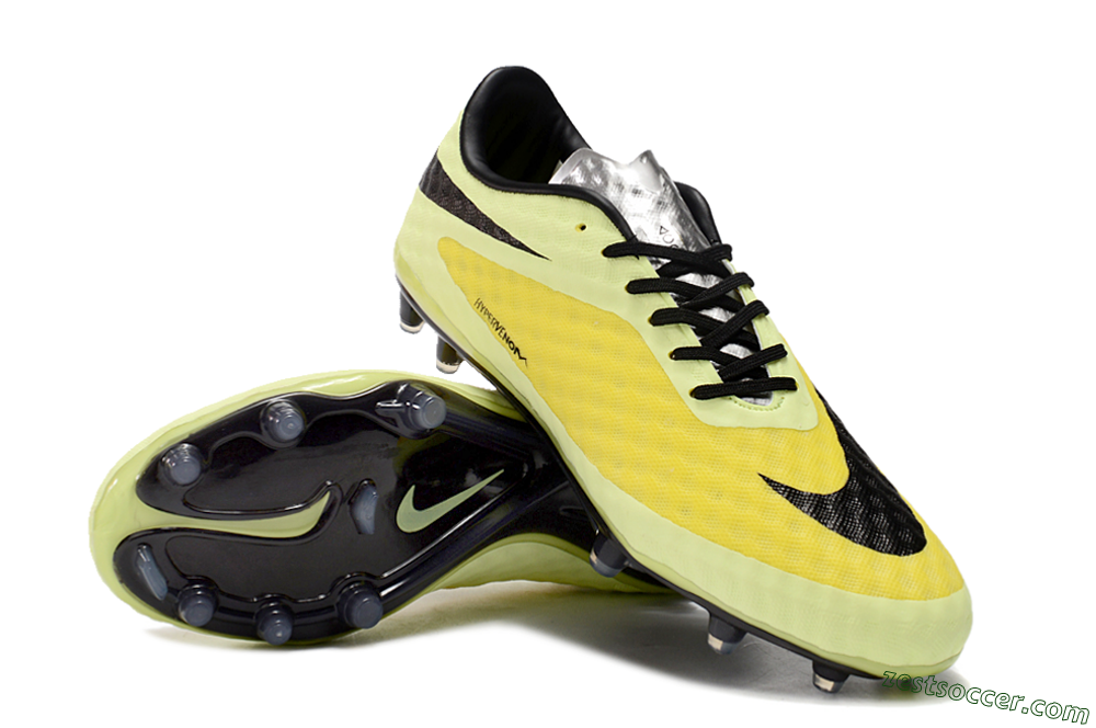Nike Hypervenom Phantom FG Low-Tops Soccer Cleats - Yellow/Black/Silver 3