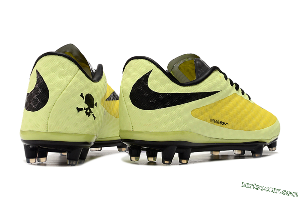 Nike Hypervenom Phantom FG Low-Tops Soccer Cleats - Yellow/Black/Silver 6