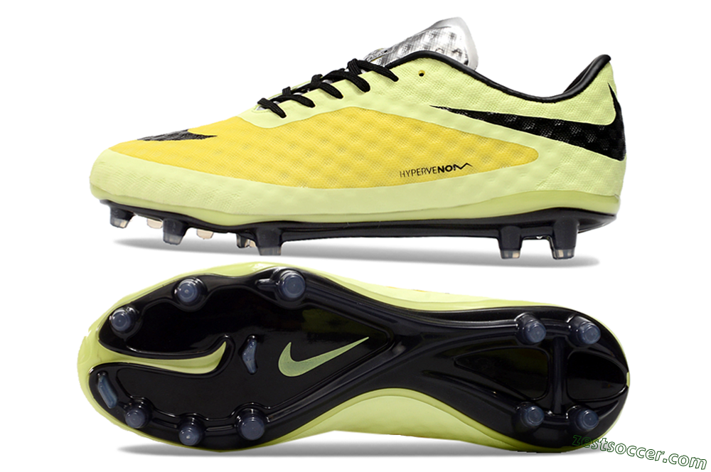 Nike Hypervenom Phantom FG Low-Tops Soccer Cleats - Yellow/Black/Silver 1