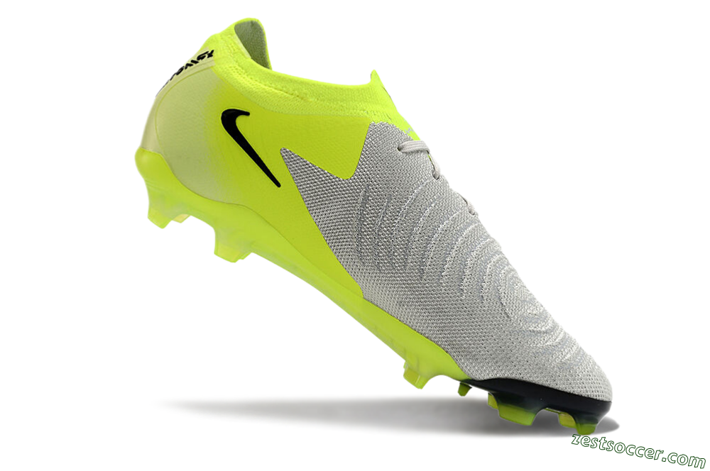 Nike Phantom GX Elite FG Low-Tops Soccer Cleats - Grey/Yellow/Black 4