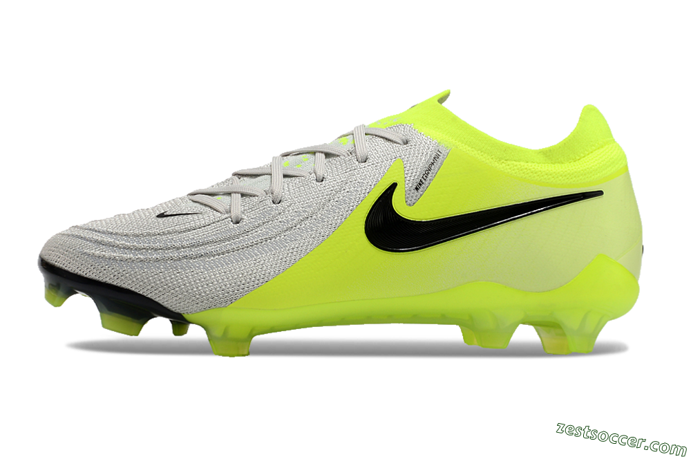Nike Phantom GX Elite FG Low-Tops Soccer Cleats - Grey/Yellow/Black 2
