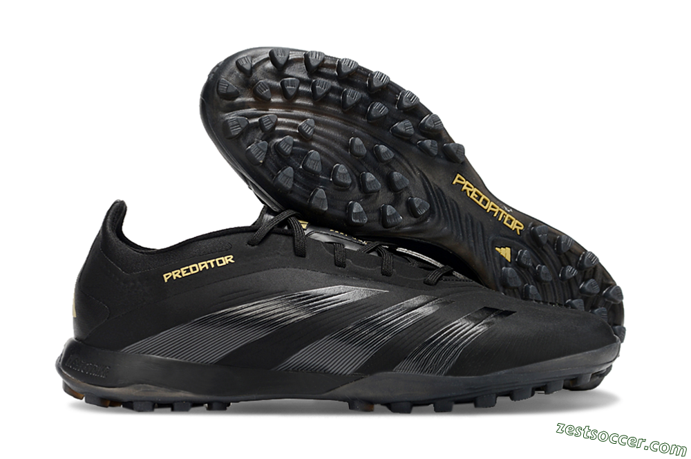 Adidas Predator 24 Elite TF Low-Tops Soccer Shoes - Black/Silver/Yellow 0