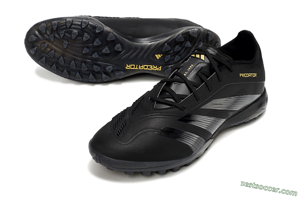 Adidas Predator 24 Elite TF Low-Tops Soccer Shoes - Black/Silver/Yellow 3