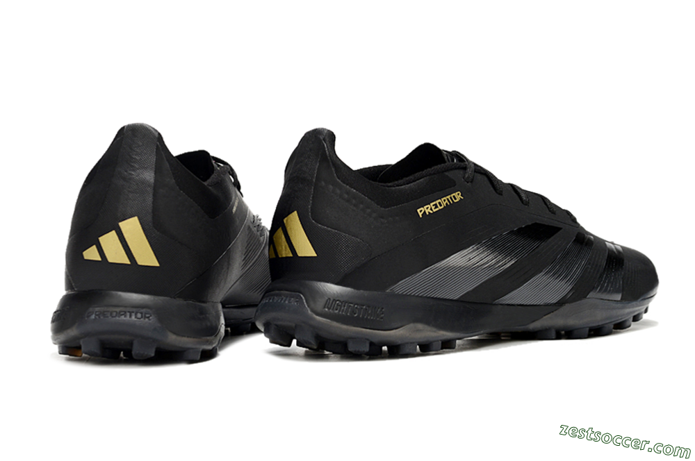 Adidas Predator 24 Elite TF Low-Tops Soccer Shoes - Black/Silver/Yellow 6