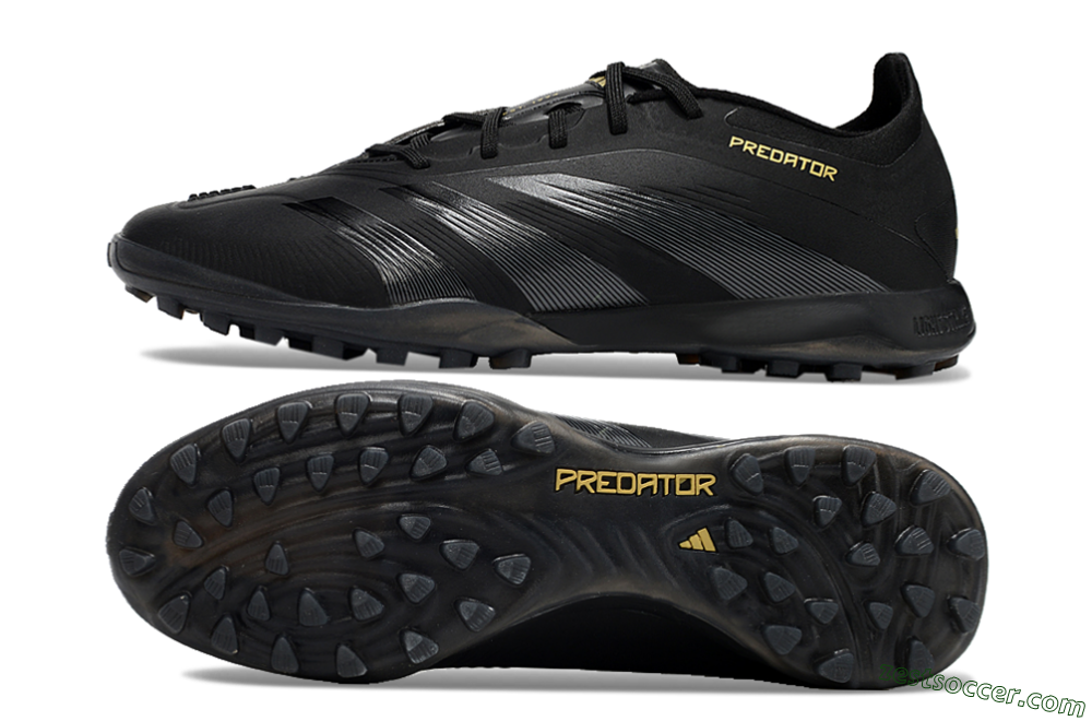 Adidas Predator 24 Elite TF Low-Tops Soccer Shoes - Black/Silver/Yellow 1